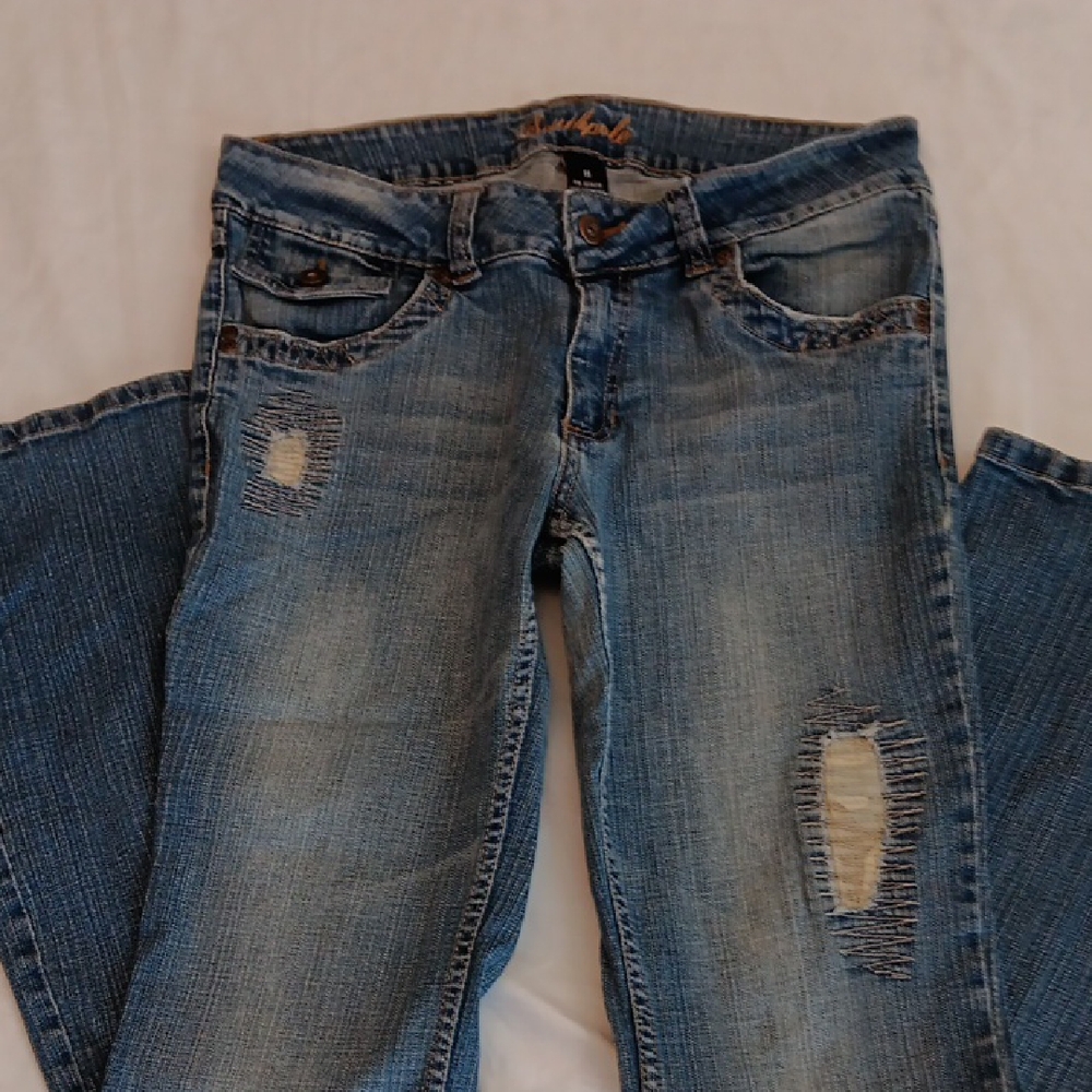 South Pole Light Blue Distressed Women's Flare Jeans